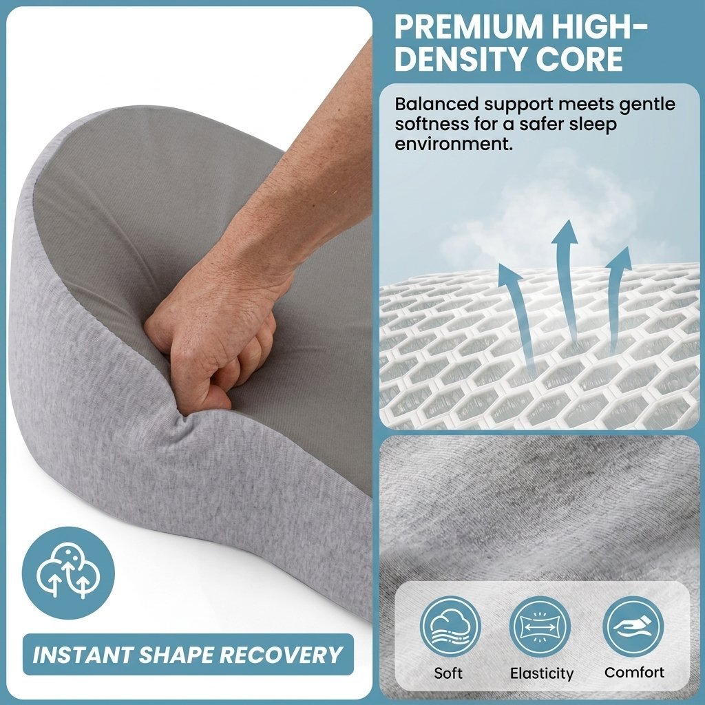 RefluxGuard - Anti-Overflow Baby Feeding Pillow - Reflux Wedge & Nursing Support