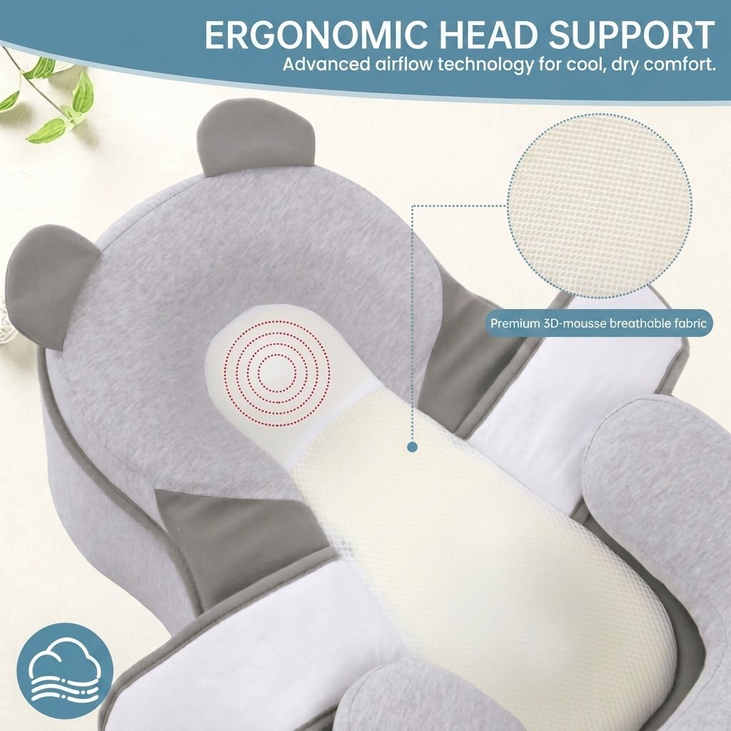 RefluxGuard - Anti-Overflow Baby Feeding Pillow - Reflux Wedge & Nursing Support
